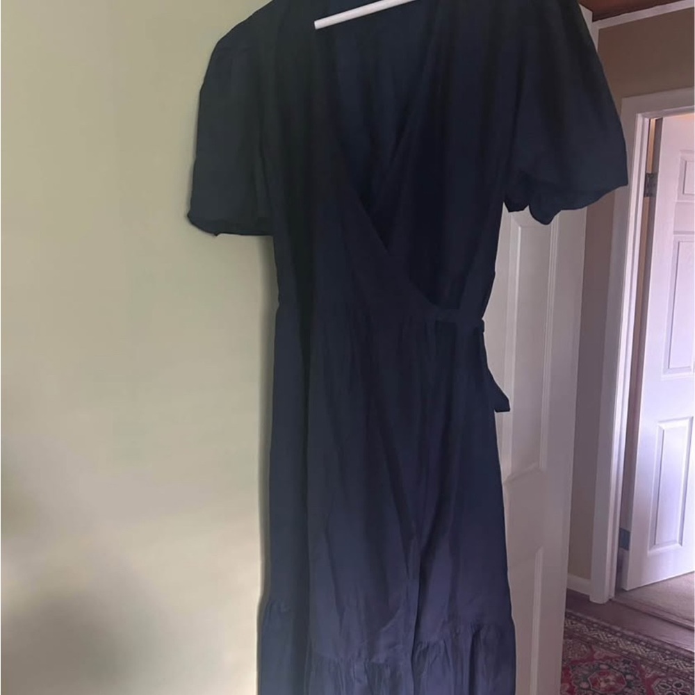 Vineyard Vines Navy Puff Sleeve Wrap Sundress